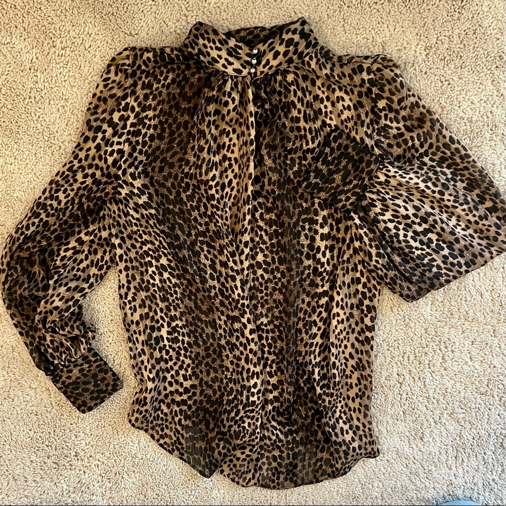 Cheetah animal print blouse